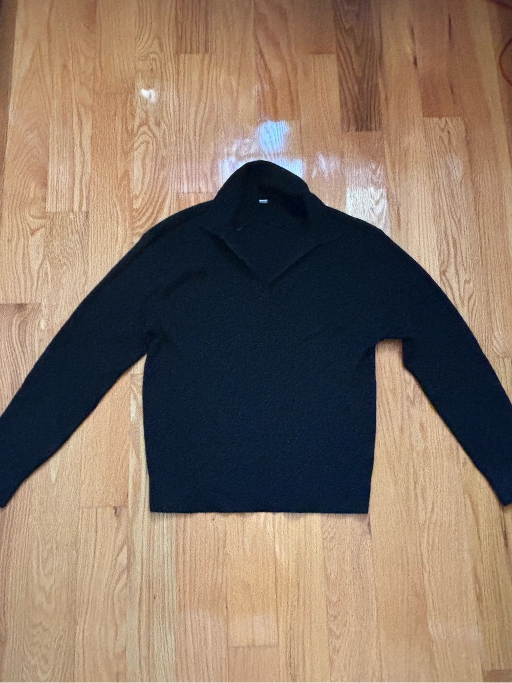 Uniqlo Black Women's V-Neck Shawl-Collar Sweater